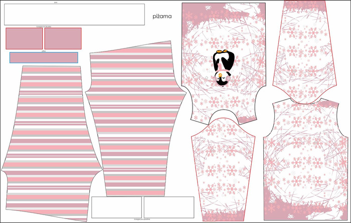 KINDERPYJAMAS "MIKI" - PINGUIN 2.0 / rose quartz - Nähset