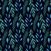 100CM BLAUE BLÄTTER m. 3 / schwarz- Polster- Velours