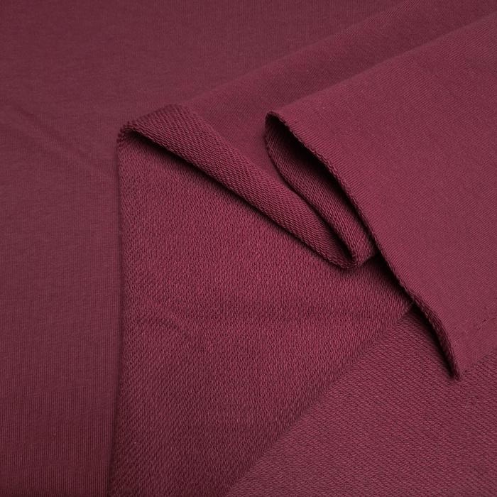Teplákovina s diagonální vazbou 340g - BORDO (D-241) 