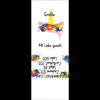 Wszywka dziewczęca "JEDNOROŻEC / wianek" DE - Komplet 9 szt / Rozmiar do wyboru