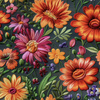 FLOWERS 3D M. 2 - Wintersweat angeraut mit Elastan ITY