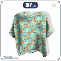 LEHKÁ HALENKA OVERSIZE "ELENA" - KVĚTY A PALMY - Sada šití