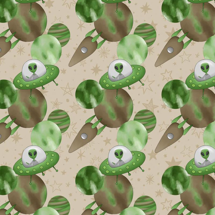 UFO AND PLANETS (AREA 51) - single jersey with elastane 