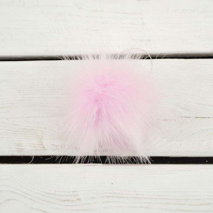 Kunstfell Pompon 9 cm - gedämpftes rosa