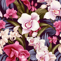 EXOTIC ORCHIDS PAT. 5- single jersey with elastane ITY