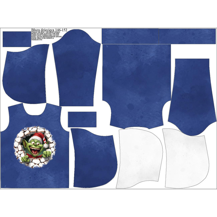 KID'S HOODIE (ALEX) - GREEN CREATURE 2 - looped knit fabric (98/104)