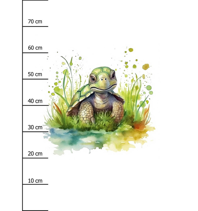 WATERCOLOR TORTOISE - panel (75cm x 80cm) tkanina bawełniana