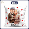 KISSEN 45x45 - Großeltern 1 - Velours - Nähset