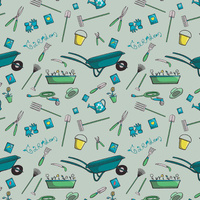 GARDENER PAT. 3 (HOBBIES AND JOBS) - Cotton woven fabric