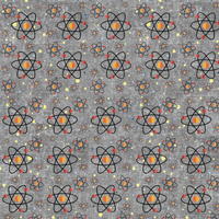 KOSMISCHE ATOME (WELTRAUMEXPEDITION) / ACID WASH GRAU - Baumwoll Webware
