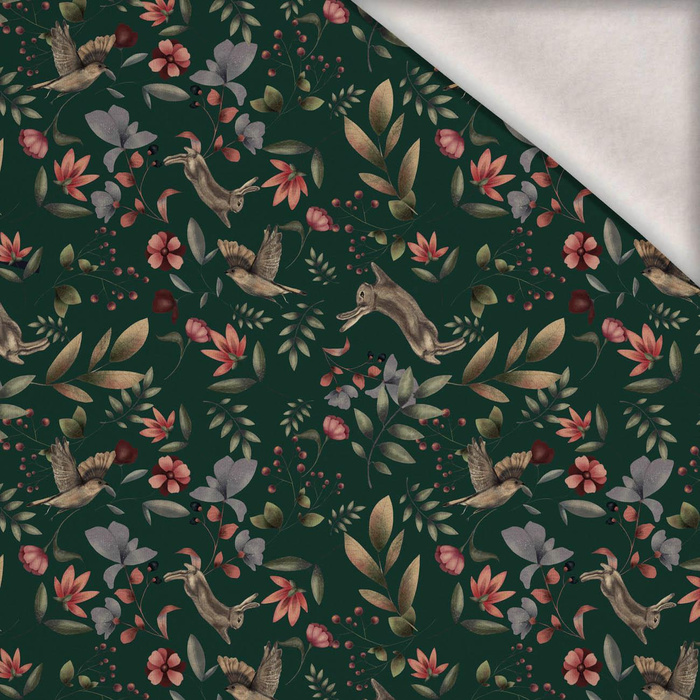 HARES AND BIRDS / BOTTLED GREEN (INTO THE WOODS) - Wintersweat angeraut mit Elastan ITY