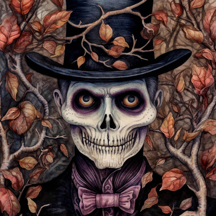 SKELETON - panel (75cm x 80cm) looped knit