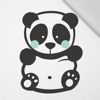 PANDA / MÁTA ROZMĚR "M" 50x60 cm - bílá (přední část) - panel bavlněná tkanina