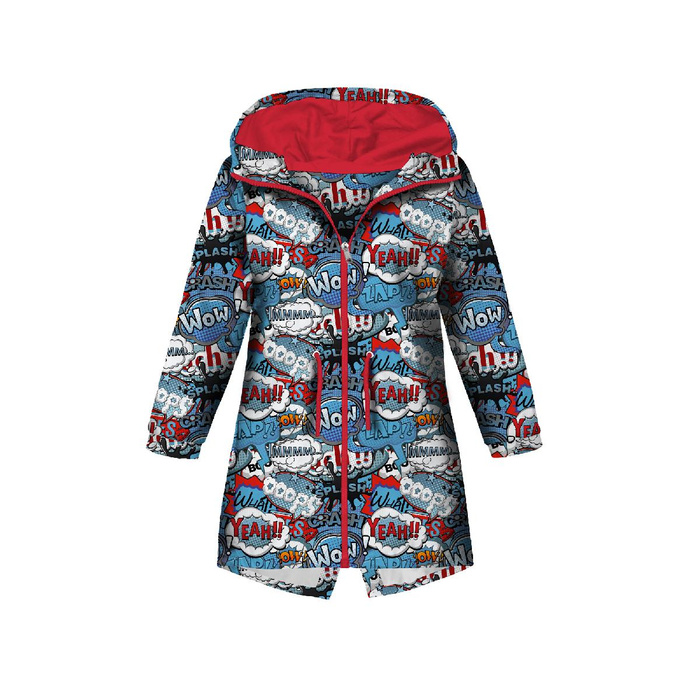KIDS PARKA (ARIEL) - COMIC BOOK (blue - red) - softshell (98/104)