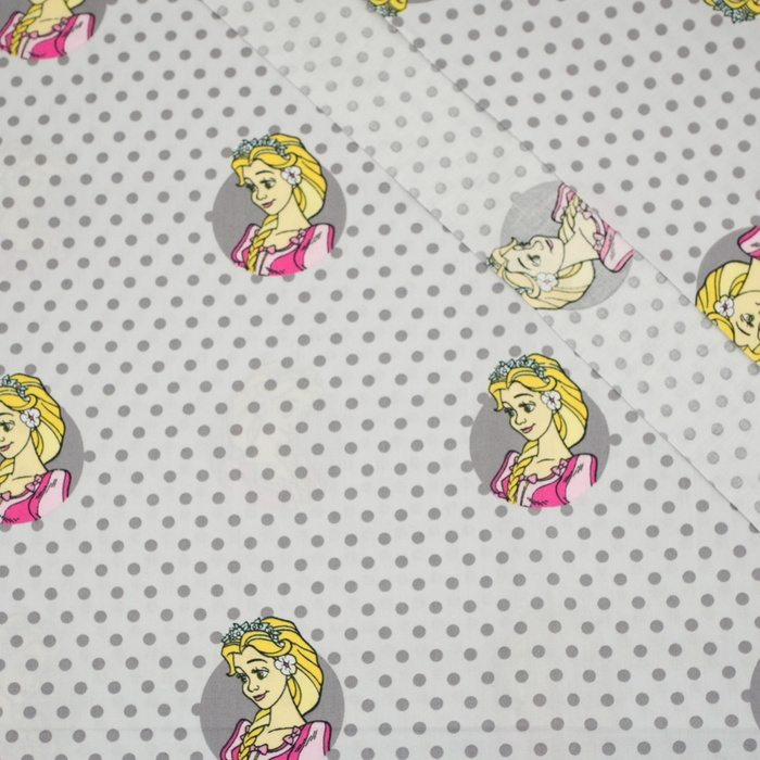 ASCHENPUTTEL TUPFEN / hellgrau - Baumwoll Webware