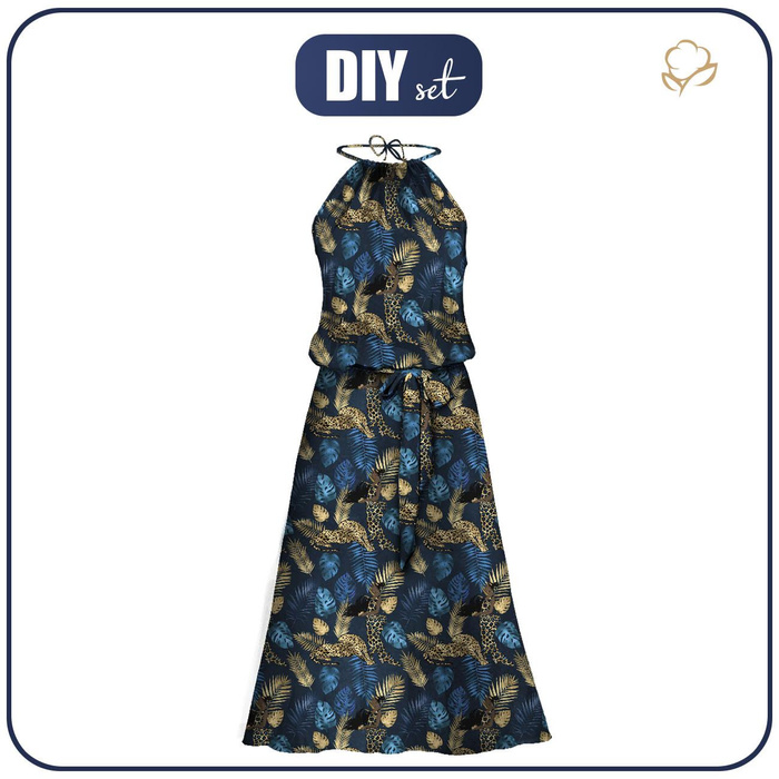 SUKIENKA "DALIA" MAXI - GOLD LEOPARD - zestaw do uszycia L-XL