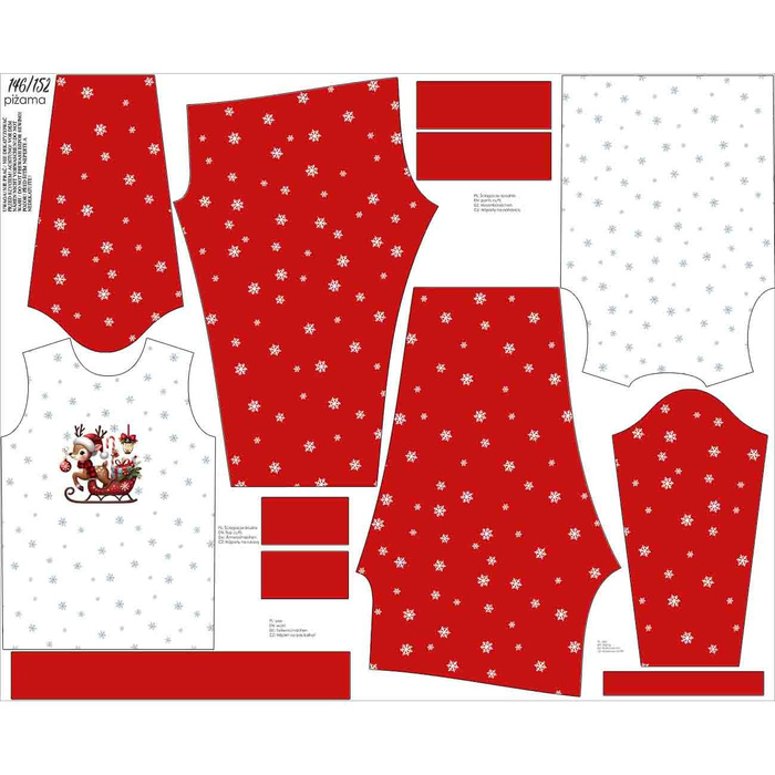 CHILDREN'S PAJAMAS " MIKI" - WINTER ANIMALS VZ. 18 - sewing set (110/116)