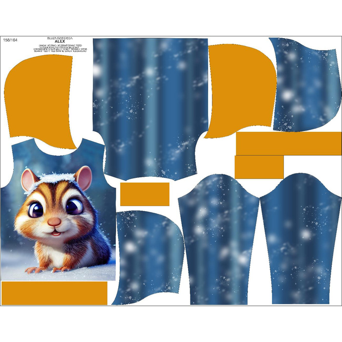 KINDER HOODIE (ALEX) - ANIMIERTE EICHHÖRNCHEN - Nähset (122/128)
