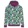 CLASSIC WOMEN’S HOODIE (POLA) - MINI LEAVES AND INSECTS PAT. 1 (TROPICAL NATURE) / white - looped knit fabric