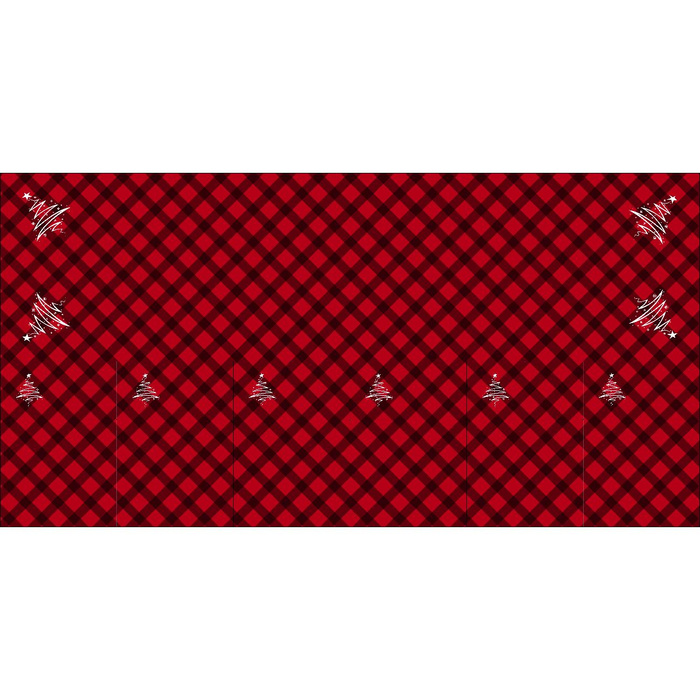 NAPKINS AND RUNNER - VICHY GRID BLACK / red - sewing set