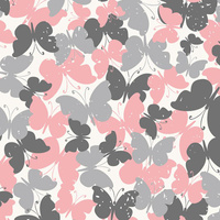 BUTTERFLIES / pink - Viscose jersey WE210