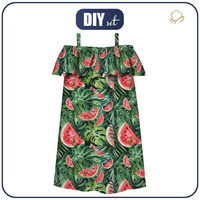 Bardot neckline dress (LILI) - WATERMELON wz.1 - sewing set
