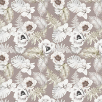 WHITE FLOWERS PAT. 3 - Cotton woven fabric