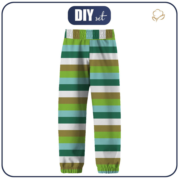 CHILDREN'S SOFTSHELL TROUSERS (YETI) - DRAGON DINO / STRIPES (122/128)