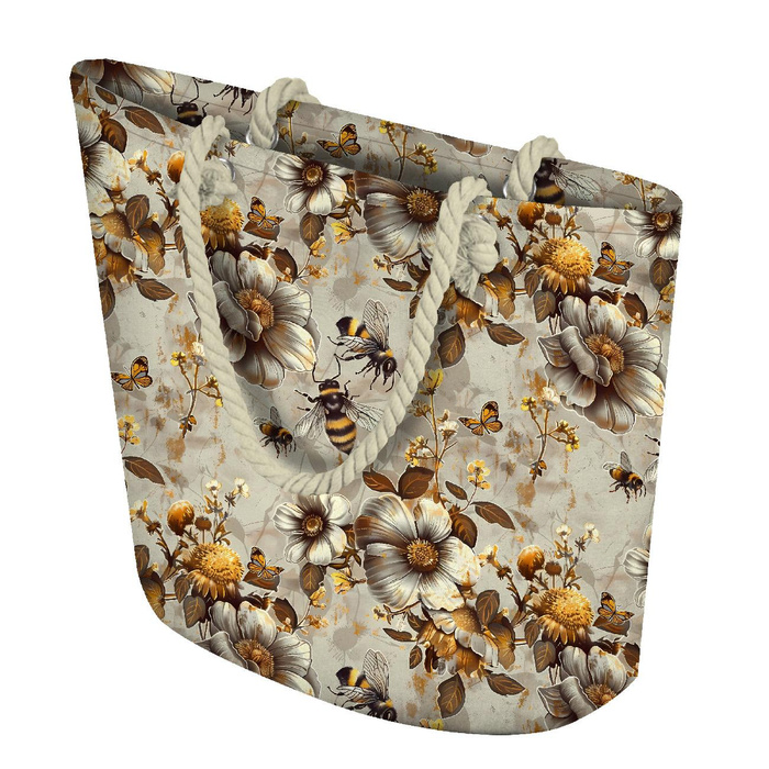 TOTE BAG - BEES & FLOWERS - sewing set