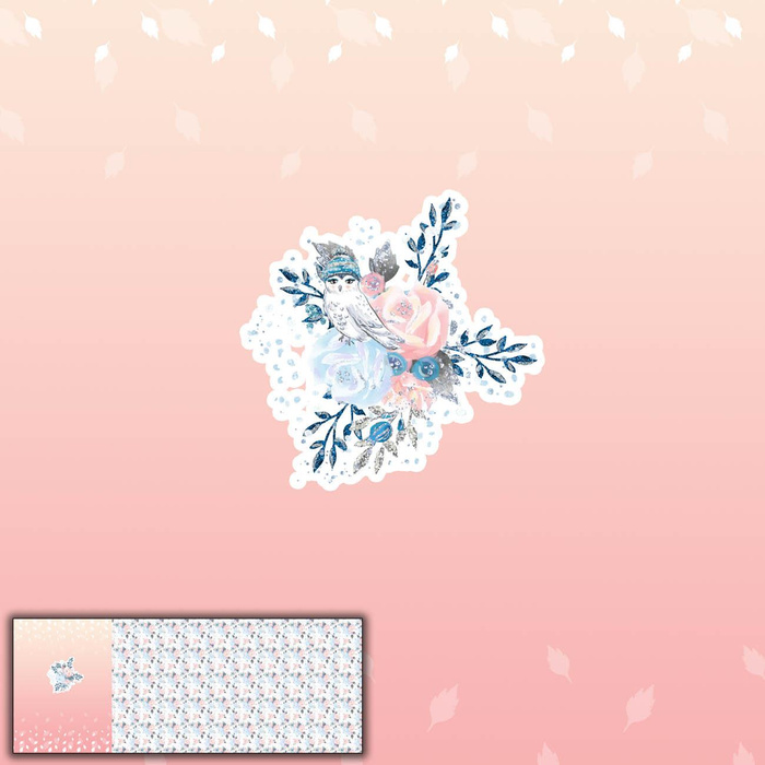 ICE FLOWER BOUQUET/ ombre (ENCHANTED WINTER) - panoramic panel looped knit