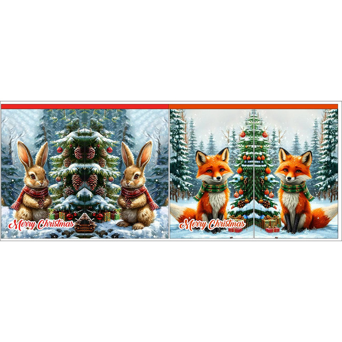 Gift pouches - CHRISTMAS ANIMALS 2 - sewing set - SMALL