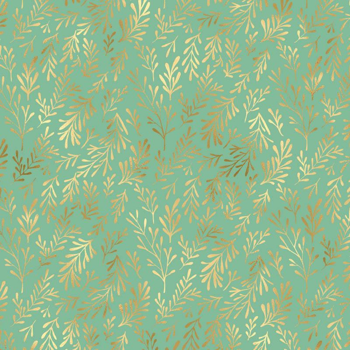 GOLDEN CORALS (GOLDEN OCEAN) / mint - single jersey with elastane 