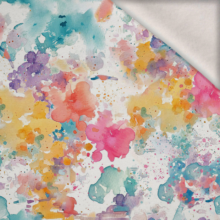 COLORFUL BLOTS - Wintersweat angeraut mit Elastan ITY