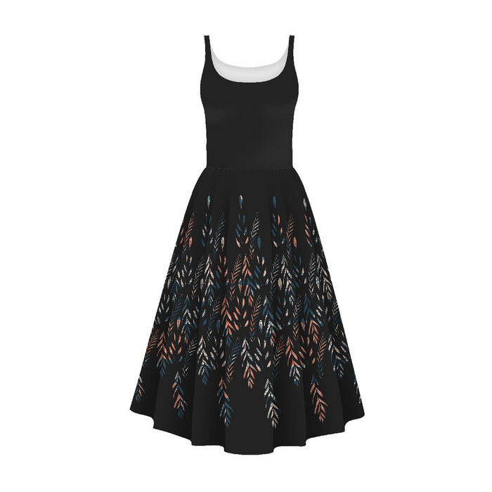 KLEID "ISABELLE" - BLÄTTER M. 3 / SCHWARZ - Nähset M