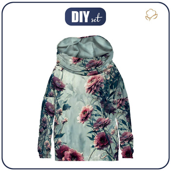 BLUZA DAMSKA (FURIA) NIETOPERZ Z KOMINEM - VINTAGE FLOWERS wz. 2 - zestaw do uszycia
