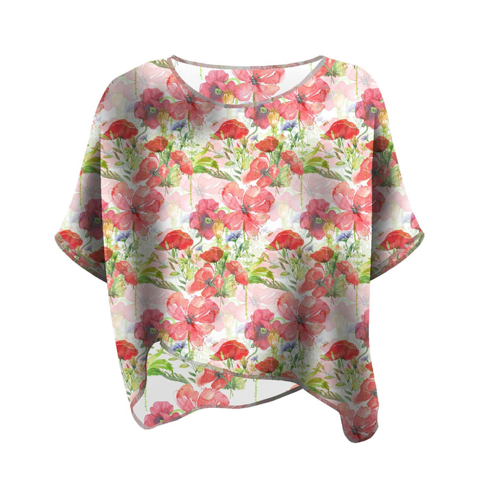 FLIMSY OVERSIZE BLOUSE "ELENA" - POPPIES PAT. 2 (IN THE MEADOW) - sewing set