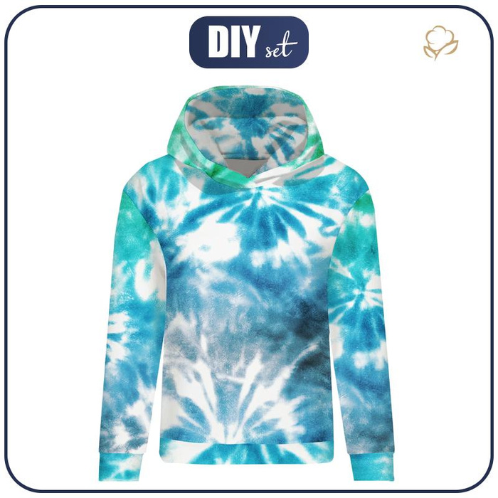 CLASSIC DAMEN HOODIE (POLA) - BATIK  Ms. 1 / blau - grün - Sommersweat - XXXL