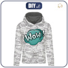 BLUZA DAMSKA (POLA) CLASSIC Z KAPTUREM - KOMIKS / wow (miętowy) - dzianina pętelkowa - M