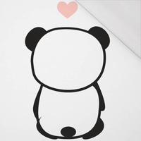 PANDA / PALE PINK size "M" 50x60 cm - white (back) - SINGLE JERSEY PANEL