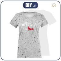 T-SHIRT DAMSKI - ALL YOU NEED IS LOVE / beton - single jersey L