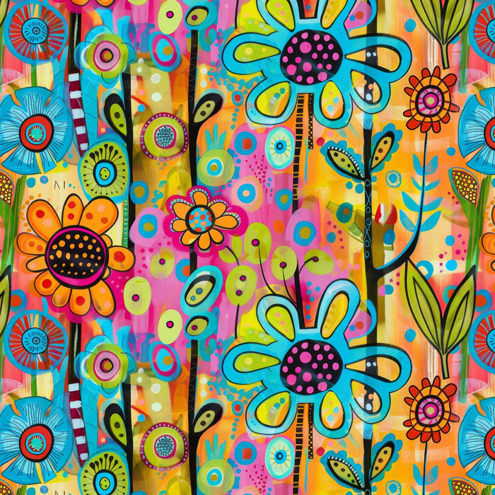 NEON FLOWERS WZ.1 - Crepe