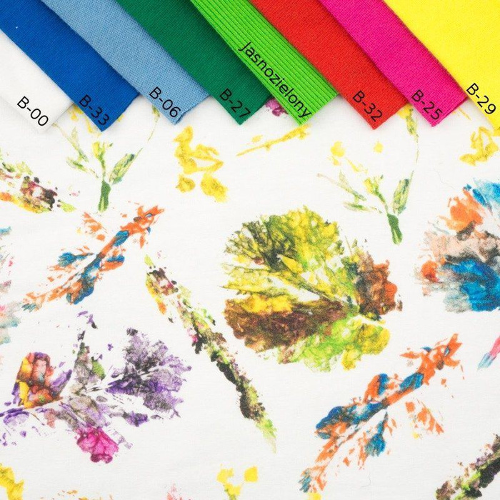 50CM COLORFUL LEAVES / white - looped knit SP250