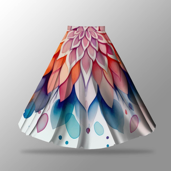 WATERCOLOR FLORAL WZ. 6 - panel na spódnicę "MAXI"