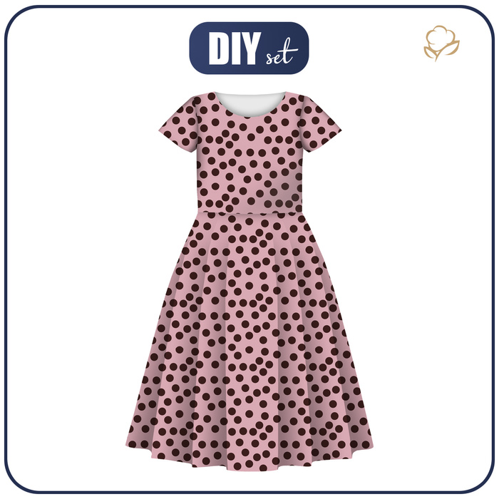 KINDER KLEID "MIA" (122/128) - POLKA DOTS WZ. 9 - Nähset