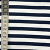  Viskose Jersey - STREIFEN DUNKELBLAU  / WEIß 1,0cm x 1,0cm