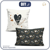 DECORATIVE PILOWS - GRAPHITE HEARTS