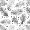 GREY FEATHERS (GREY) / white - Cotton woven fabric