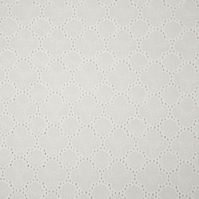  FLOWERS / white - Embroidered cotton fabric