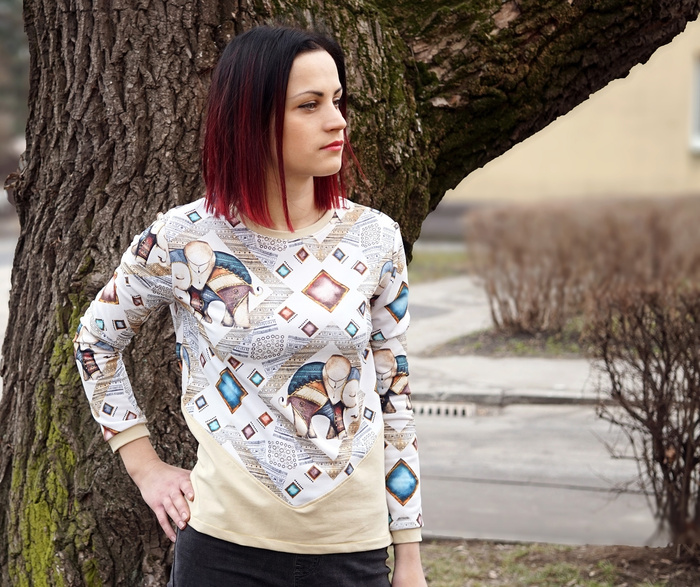 INDIE CHARME / blau - SP250 French Terry mit Elasthan
