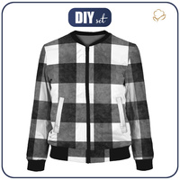 DÁMSKA BOMBER BUNDA (KAMA) - KOSTKA / Černý a bílý XS